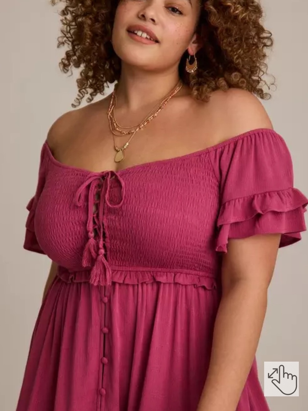 Torrid Festi Off-Shoulder Lace up Mini Dress - Malaga - Berry